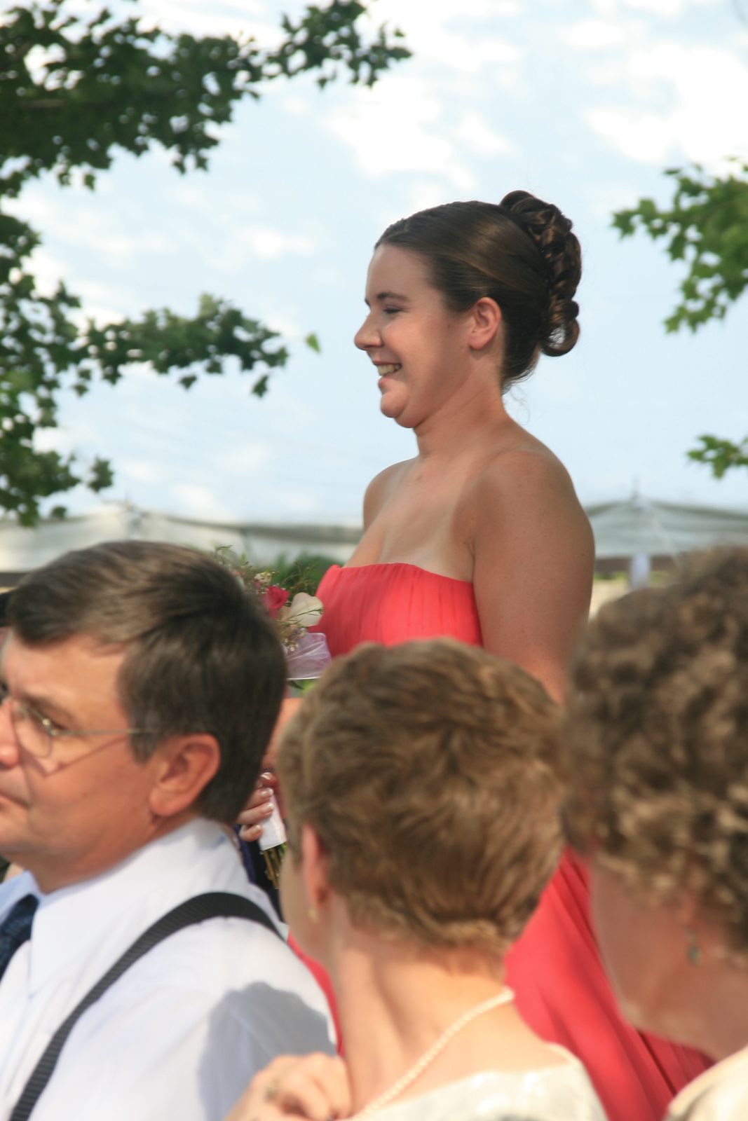 Stefanie walking down the aisle.
